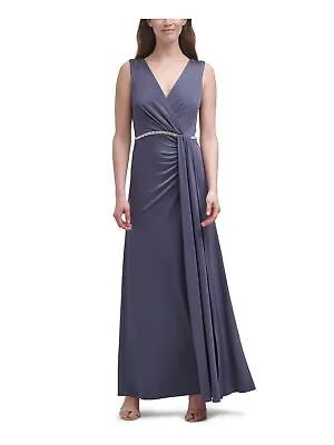 VINCE CAMUTO Женское серое вечернее платье в полный рост без рукавов с талией 8