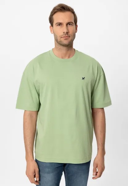Базовая футболка OVERSIZE Williot, зеленый металлик