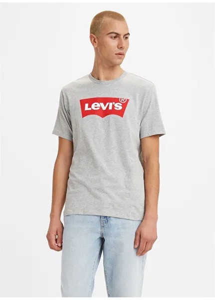 Мужская серая футболка с круглым вырезом Levis