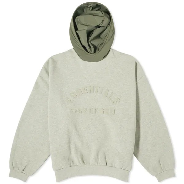 Худи Fear Of God Essentials Spring Nylon Fleece, цвет Dark Heather Oatmeal & Ink