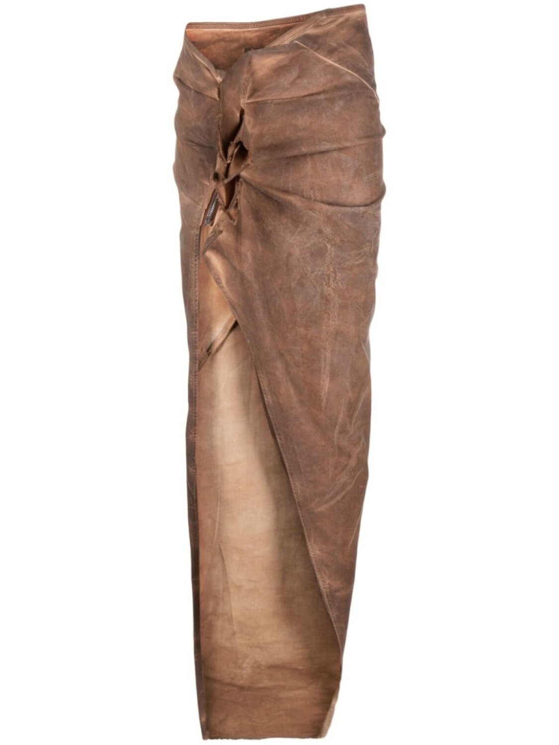 Rick Owens DRKSHDW юбка макси Edfu асимметричного кроя, коричневый