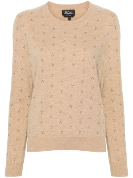 A.P.C. джемпер из вирджинской шерсти с логотипом, нейтральный цвет