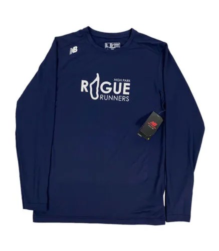 НОВИНКА New Balance High Park Rogue Runners Рубашка для бега с длинным рукавом, синяя мужская, размер L