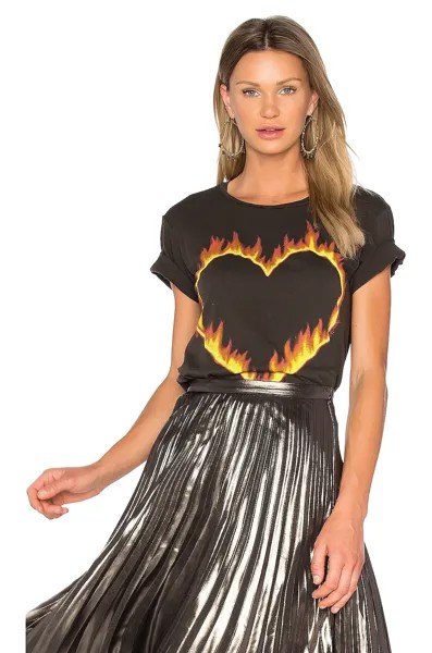 Футболка Lauren Moshi Croft Fire Heart, цвет Faded Black