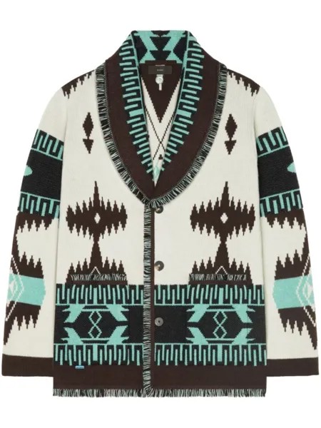 Alanui кашемировый кардиган Icon Jacquard, белый