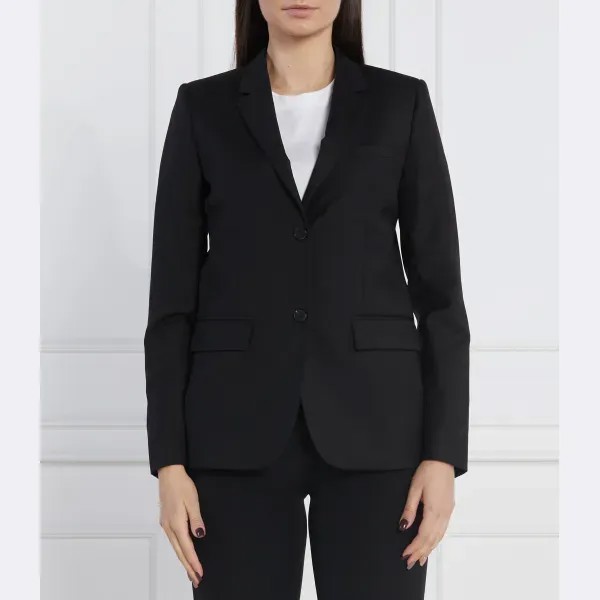 Элегантный шерстяной жакет приталенного кроя The Kooples, черный