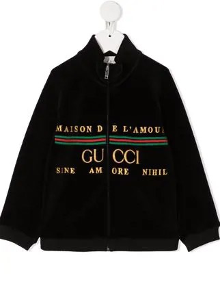 Gucci Kids спортивная куртка с вышивкой