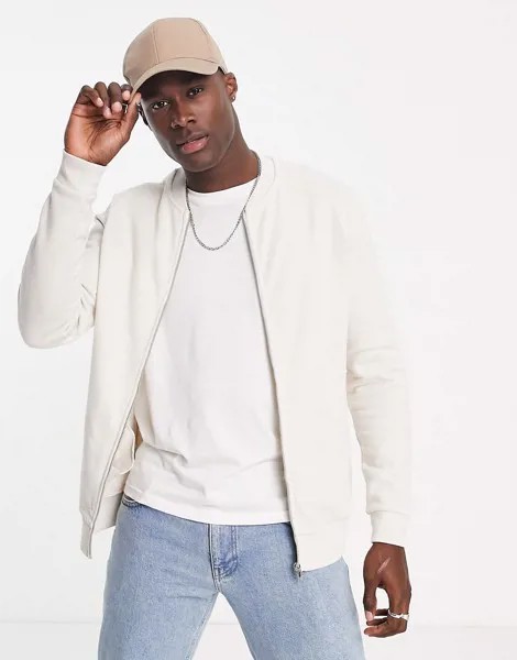 Серый трикотажный бомбер ASOS DESIGN