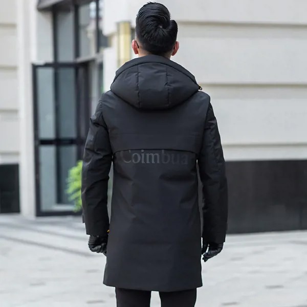 Пальто на утином пуху, зимнее пальто, мужская повседневная мужская парка с капюшоном, Корейская теплая парка, мужская куртка 5001 YY1309