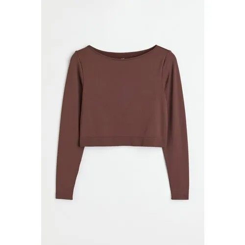 Лонгслив H&M, размер L, коричневый
