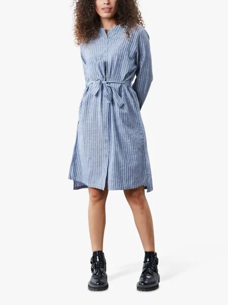 Платье-рубашка в полоску Lollys Laundry Vega, синее