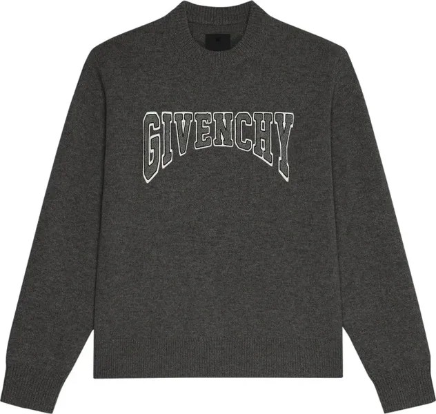 Свитер Givenchy College Embroidiery Crew Neck Sweater 'Black/Natural', черный