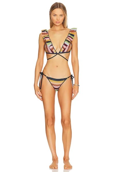 Комплект бикини Zimmermann Alight Wrap, цвет Lurex Multi Stripe