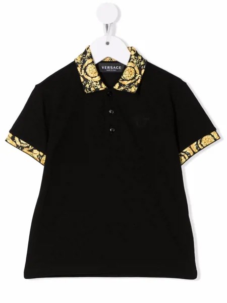 Versace Kids рубашка поло с узором Baroque