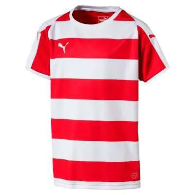 Футболка Puma Hooped Liga Logo с коротким рукавом для мальчиков, молодежная, красная 703423-01