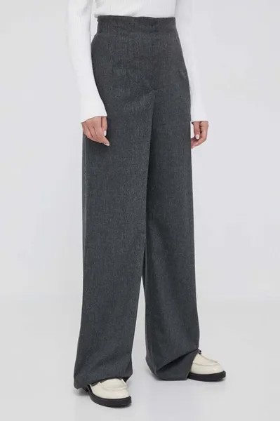 Шерстяные брюки Emporio Armani, серый