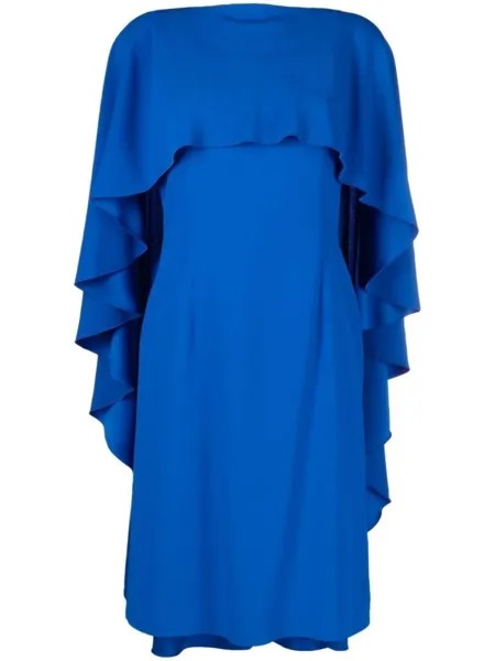 Alberta Ferretti платье с оборками, синий