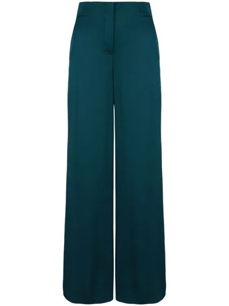 Giorgio Armani шелковые брюки широкого кроя, зеленый