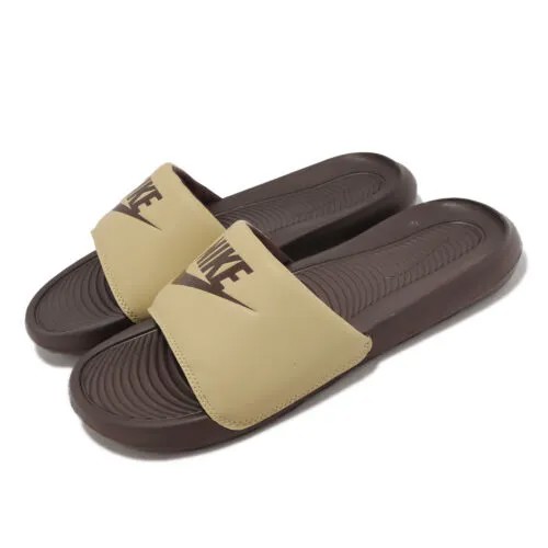 Коричневые мужские сандалии без шнуровки Nike Victori One Slide Wheat Grass Baroque CN9675-701