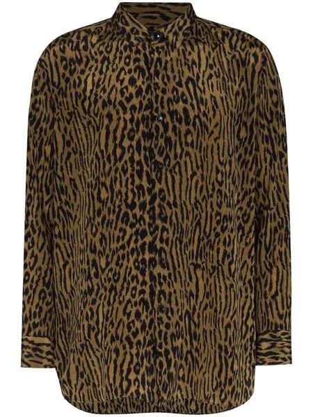 Saint Laurent leopard-print silk shirt