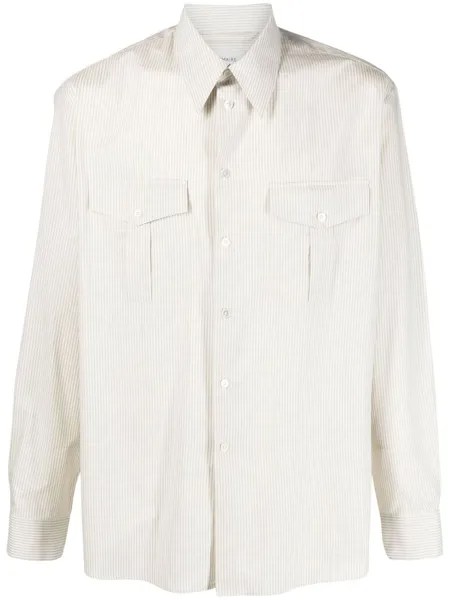 Lemaire полосатая рубашка с нагрудными карманами