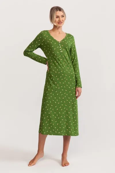 Ночная сорочка Leti с разрезами по бокам Soft & Seven By Sofiaman, зеленый