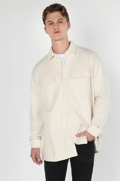 Хлопковая куртка-рубашка с нагрудными карманами Colin'S, бежевый