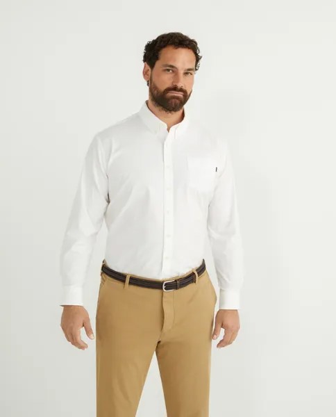 Белая классическая мужская оксфордская рубашка больших размеров Dockers, белый