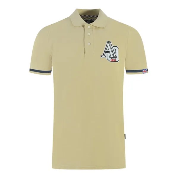 Рубашка-Поло с вышивкой Aq 1851 Aquascutum, бежевый