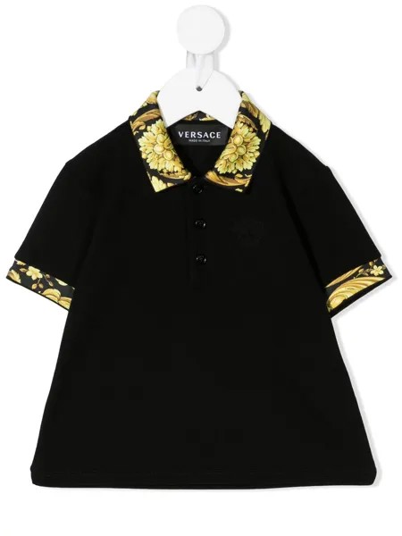 Versace Kids рубашка поло с контрастной окантовкой