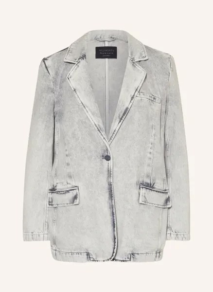 Джинсовый пиджак ever denim Allsaints, серый