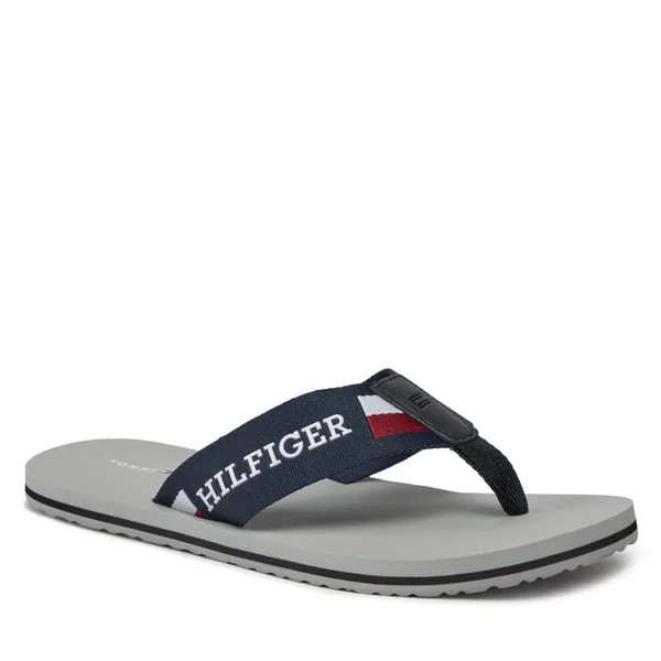 Шлепанцы Tommy Hilfiger CorporateMonotype Beach, серебро