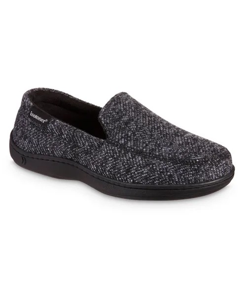 Мужские тапочки harvey moccasin comfort с эффектом памяти advanced memory foam herringbone Isotoner, темно-синий