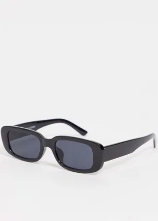 Черные прямоугольные солнцезащитные очки Monki Ray-Черный цвет