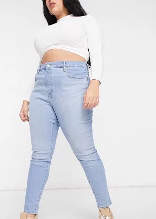 Супероблегающие светло-голубые джинсы Levi's Plus Mile High-Голубой