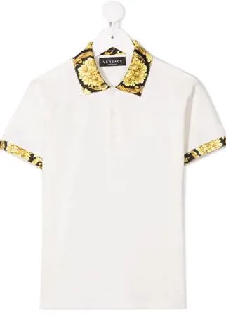 Versace Kids рубашка поло с узором Barocco