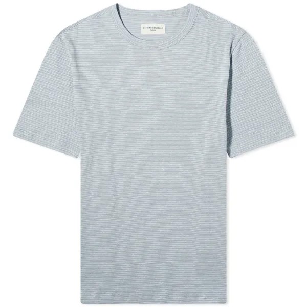 Футболка Officine Générale Multi Mini Stripe, цвет Silver Grey & Elephant Grey