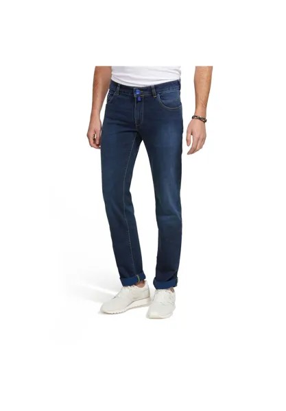 Джинсовая ткань стретч Cross Hedge Stretch Denim модель M5 SLIM MEYER, цвет Overdyed Blue Used