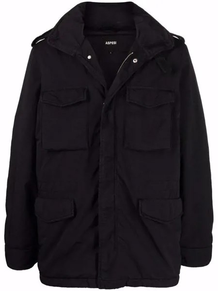 ASPESI пальто с капюшоном и карманами карго