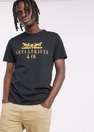 Черная футболка с логотипом Levi's-Черный