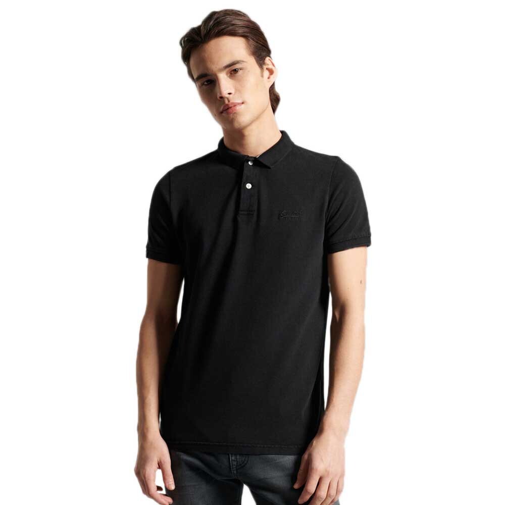Поло с коротким рукавом Superdry Classic Vintage Destroy, черный