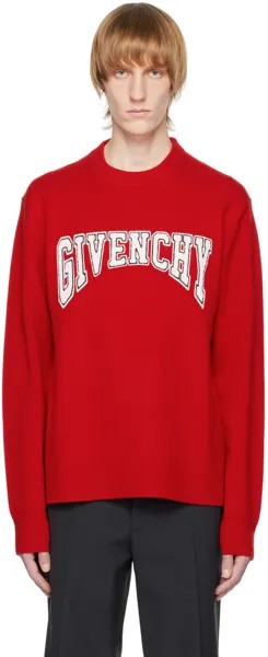 Красный свитер с круглым вырезом Givenchy