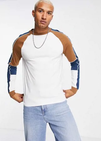 Лонгслив со вставками колор блок на рукавах ASOS DESIGN-Разноцветный