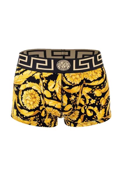 Мужские боксеры - плавки, шорты ретро, ​​хлопок стрейч, узор барокко VERSACE, цвет Schwarz Gold