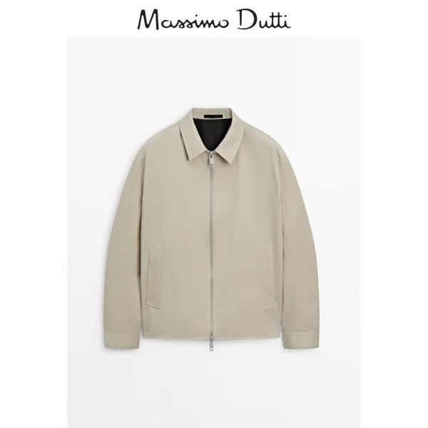 Куртка Massimo Dutti с лацканами, светло-коричневый