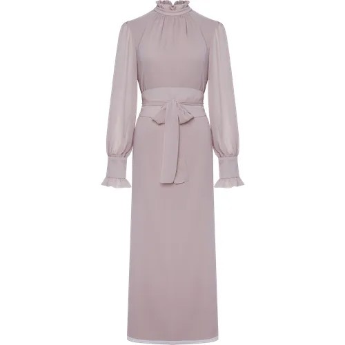 Платье The Robe, вискоза, вечернее, полуприлегающее, миди, размер XS, розовый
