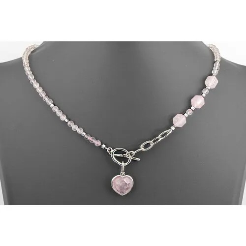 Бусы Minera, розовый кварц, длина 46 см