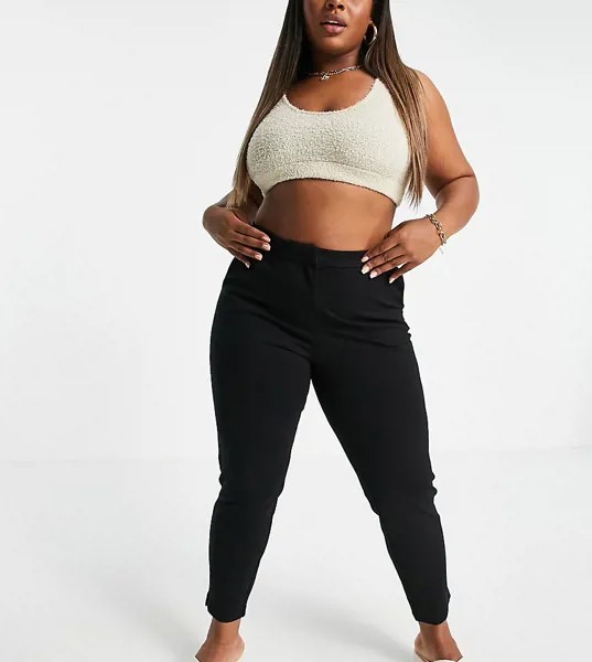 Черные трикотажные брюки-сигареты Vero Moda Curve-Черный цвет