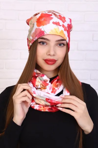 Комплект женский шапка и шарф-снуд iv83603 56-58