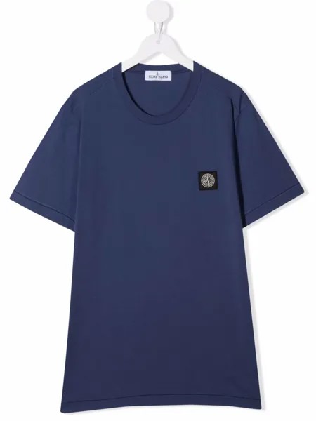 Stone Island Junior футболка с нашивкой-логотипом